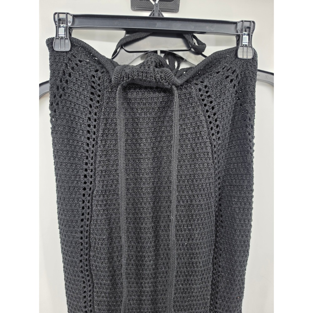 Babyboo Arabella Black Crochet Knit Halter Maxi Dress Cutout Backless Small - Picture 7 of 14